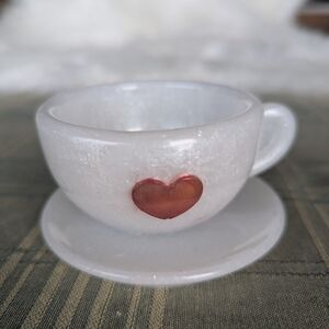 Handmade resin teacup and saucer